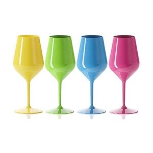 48 Mehrweg Wein Cocktail Gläser Spritz bunt blau pink gelb grün Tritan 470ml Wiederverwendbar Kunststoff unzerbrechlich