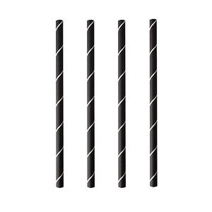 Papstar 4000 Stück Cocktail Papierstrohhalme  pure  Ø 7 mm · 15 cm schwarz/weiss  Stripes