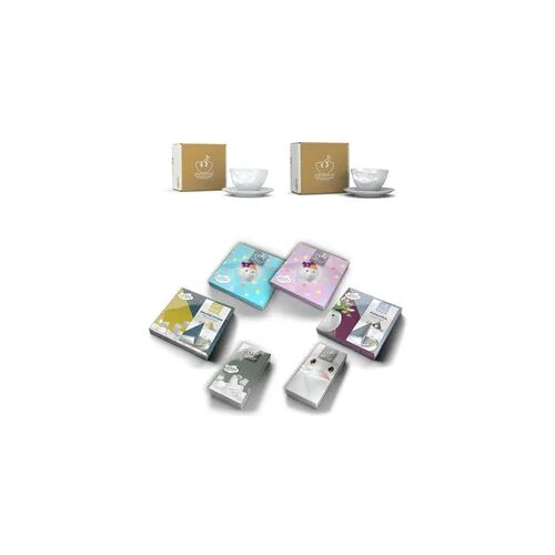 Tassen-Set 2-tlg. - jeweils 200 ml + Servietten - FIFTYEIGHT Kaffeetasse - Dekor Weiß - 1 Set