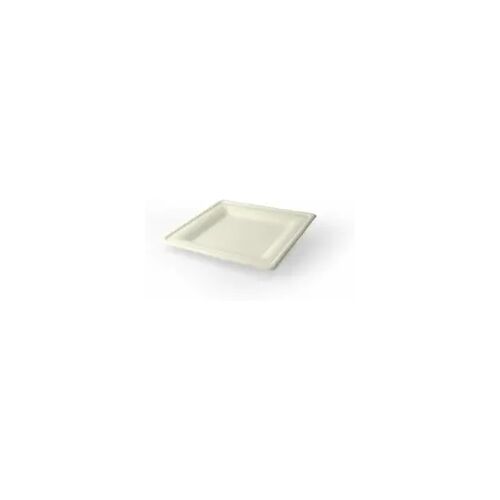 Teller aus Zuckerrohr in Weiss, viereck, 160 x 160x h 20 mm, 40 Stück