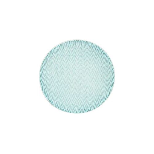 Dessertteller Chevron 21 cm türkis x6 - Bleu Rond Grès Table Passion