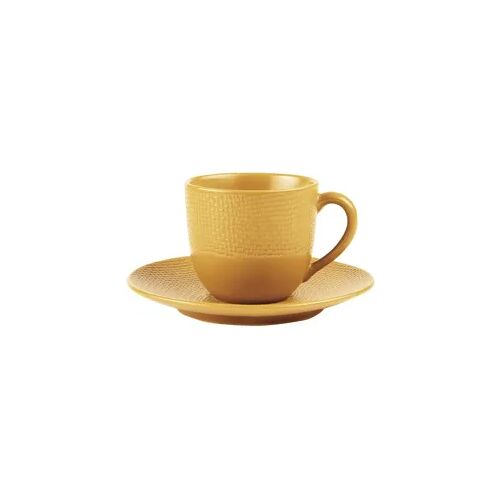 Kaffeetasse und Untertasse Vésuvio safran 12 cl x6 - Gelb Rund Grès Table Passion