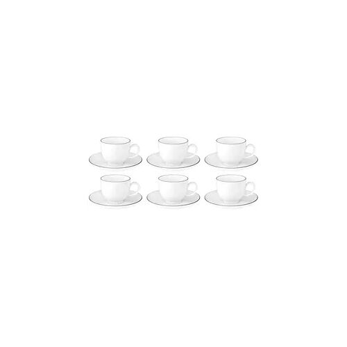 Kaffeetasse mit Untere - Seltmann Weiden Lido - Dekor Black Line - 1 Set - Kaffeeobertasse Kaffeeuntertasse