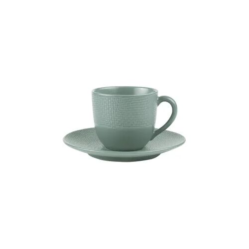Kaffeetasse und Untertasse Vésuvio blau 12 cl x6 - Rond Grès Table Passion