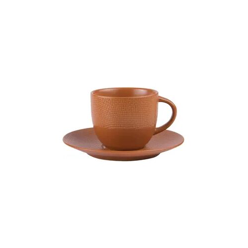 Teetasse und Untertasse Vésuvio terra 22 cl x6 - Orange Rond Grès Table Passion
