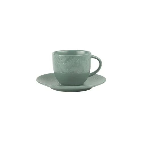 Teetasse und Untertasse mit Vésuvio blau 22 cl x6 - Rond Grès Table Passion