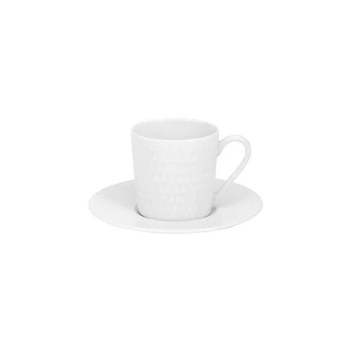 Kaffeetasse und Untertasse Nymphea 12 cl x6 - Weiß Rund Porzellan Table Passion