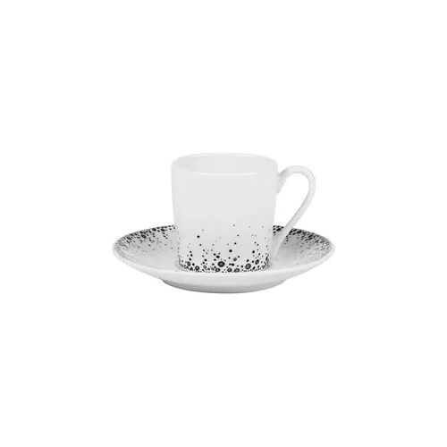 Tassen und Untertasse Boréalis grau 12 cl x6 - Weiß Rund Porzellan Table Passion