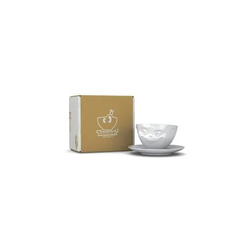 Tasse Grinsend weiß - 200 ml - FIFTYEIGHT Kaffeetasse - Dekor Weiß - 1 Stück