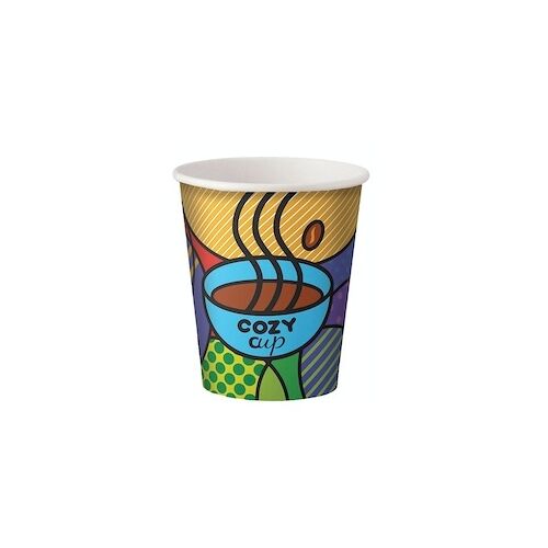 1-PACK 100x Kaffeebecher CoffeeToGo Pappbecher Design COZY CUP 200ml