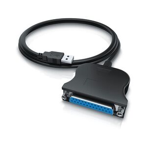 CSL USB auf Parallel Adapter LPT 25pol., Druckerkabel Adapterkabel, Plug and Play, schwarz