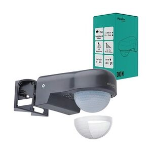 Oktaplex Bewegungsmelder Don IP65 Infrarotsensor einstellbar bis 240° anthrazit Aufputz Außen