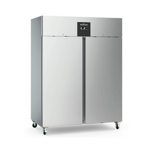 Kühlschrank POLARFOX Statisch auf Räder   2x abschließbare Tür + LED   1200 Ltr, HxBxT 201x134x81cm   +2/+8°C   Edelstahl + CHEFGASTRO Geschirrtuch