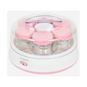 GGV-Exquisit Exquisit Joghurtbereiter YM 3101 wep   7 Portionsgläser   15 Watt mit PTC-Heizelement   weiß-rosa