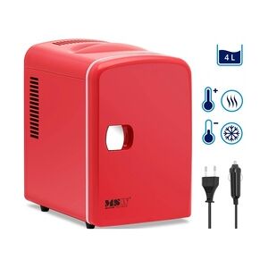 MSW Mini-Kühlschrank 12 V / 230 V - 2-in-1-Gerät mit Warmhaltefunktion - 4 L  - Rot