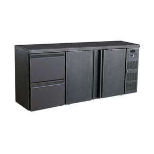 Gastro Barkühler Bar-Kühlschrank schwarz 2 Türen 2 Schubladen 537 l, 2002x513x860 mm 0-10°CG