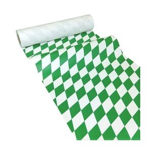JUNOPAX Papiertischläufer Raute grün-weiß 50m x 0,40m, nass- und wischfest
