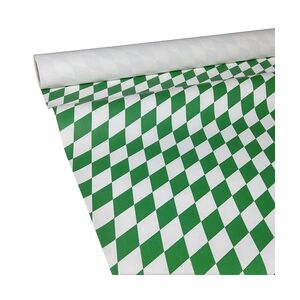 JUNOPAX Papiertischdecke Raute grün-weiß 50m x 1,15m, nass- und wischfest