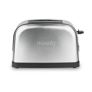H.Koenig TOS7 Toaster / 2 Scheiben / 6 Bräunungsstufen / 850 W / Edelstahl / silber
