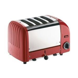 Dualit Toaster 4 Edelstahl + Rot