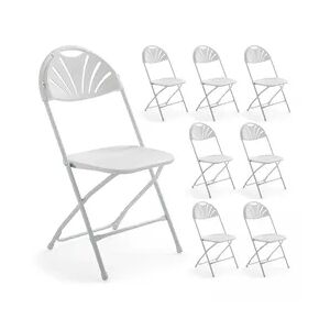 Oviala Business Rekkem PEHD-Klappstuhl für die Rezeption 45 x 45 x 89cm x8 Weiß