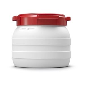 DIE BOX FABRIK Weithalsfass 10 Liter mit rotem Schraubdeckel und Gummidichtung, wasserdicht, Universaltonne, Mehrzweckfass