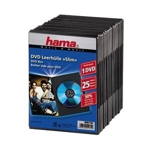 Hama DVD Slim Box 25, Black 1 Disks Schwarz