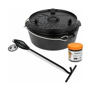 Petromax Feuertopf Dutch Oven Set Pflegepaste Deckelheber  FT6 mit Füßen