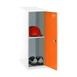 SimonRack Metallschrank mini zerlegt + Regalboden WEISS/ORANGE 915x300x500 mm (Höhe x Länge x Breite)