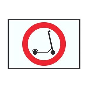E- Scooter Durchfahrt verboten Symbol Schild Elektro -Tretroller Roller A3 (297x420mm)