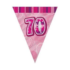 70. Geburtstag  Wimpelkette pink