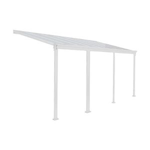 Terrassenüberdachung Sky Guard Aluminium 618 cm als Bausatz Sichtschienen und Hohlkammerplatten Weiß