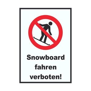 Snowboard fahren verboten Schild A1 (594x841mm)