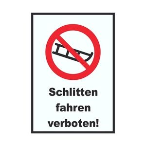 Schlitten fahren verboten Schild A1 (594x841mm)