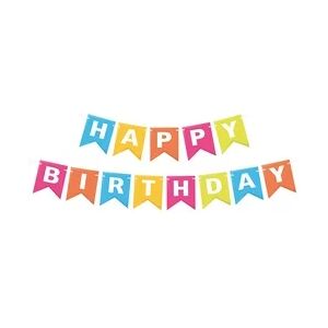 10x Papiergirlanden Geburtstag HAPPY BIRTHDAY bunt 16 x 20 cm Buchstaben + 5m Band