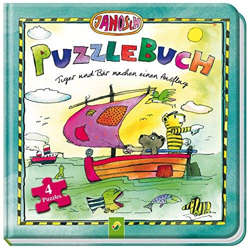 Lena Steinfeld - GEBRAUCHT Janosch Puzzlebuch - Tiger und Bär machen einen Ausflug: Mit 4 Puzzles á 12 Teilen - Preis vom 04.10.2022 06:24:14 h
