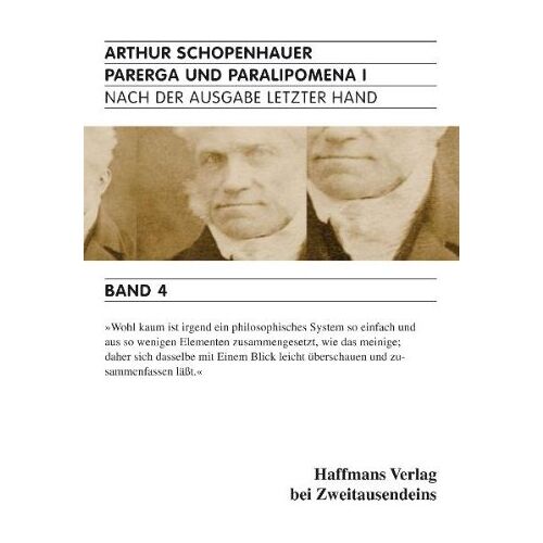 Arthur Schopenhauer – GEBRAUCHT Parerga und Paralipomena: Nach der Ausgabe letzter Hand. – Preis vom 08.01.2024 05:55:10 h