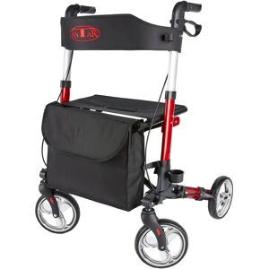 Antar Leichtgewicht-Rollator Premium, Aluminium, mit Rückengurt und Tasche - AT51006 rot