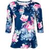 MODERNE HAUSFRAU Damenshirt 3/4 "Blumen" XXL mehrfarbig