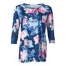 MODERNE HAUSFRAU Damenshirt "Blumenwelt" + Gratis Halstuch XL blau