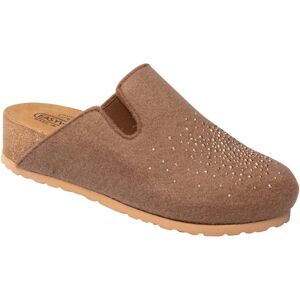 MODERNE HAUSFRAU Damen Clogs, mit Glitzer 40 beige MODERNE HAUSFRAU Damen Clogs, mit Glitzer 40 beige