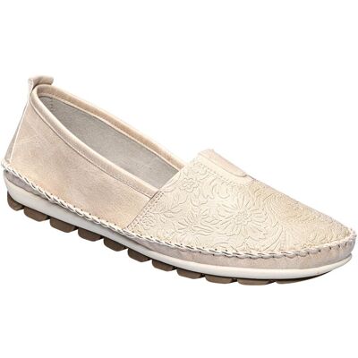 wonderwalk Stretch-Mokassin mit Leder „Sabine“ 37 beige wonderwalk Stretch-Mokassin mit Leder „Sabine“ 37 beige