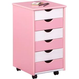 MODERNE HAUSFRAU Rollcontainer pink   weiss