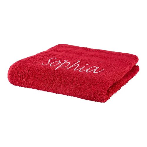 Optisplash Handtuch personalisiert mit Namen rot
