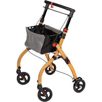 Antar Indoor-Rollator in Holz-Optik mit Tasche und Tablett - AT51040 braun schwarz Antar Indoor-Rollator in Holz-Optik mit Tasche und Tablett - AT51040 braun schwarz
