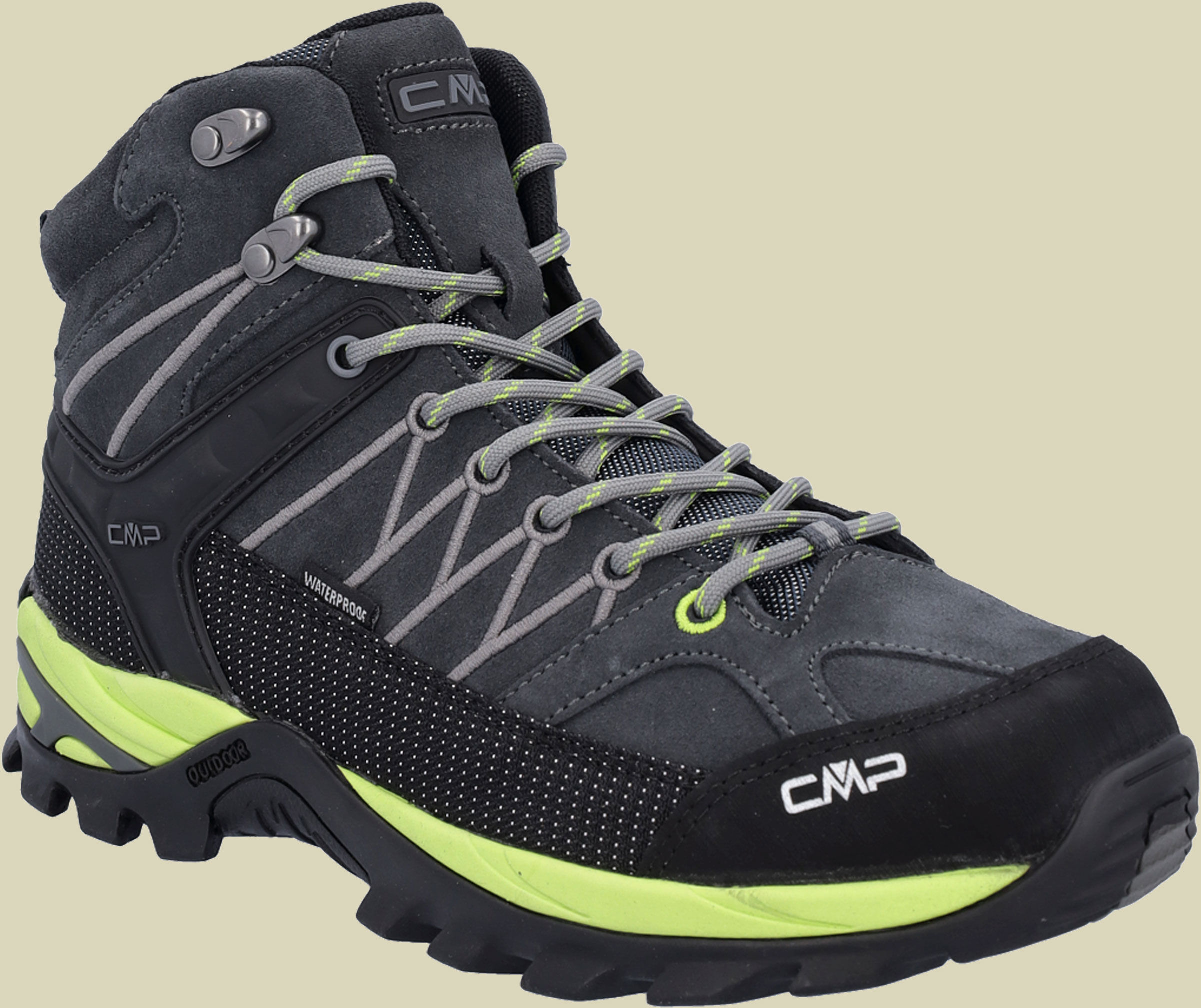 CMP Rigel Mid Trekking Shoes WP Men Größe 46 Farbe 72UN anthracite-limegreen