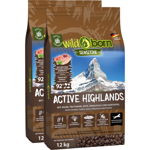 Wildborn Active Highlands Doppelpack 2 x 12 kg