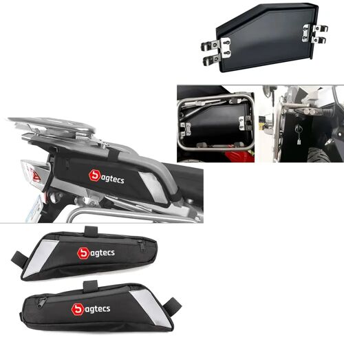 Bagtecs Set: Werkzeugtasche kompatibel mit BMW R 1200 GS / ADV 13-18 hinten BF5 + Werkzeugbox links 4,2L