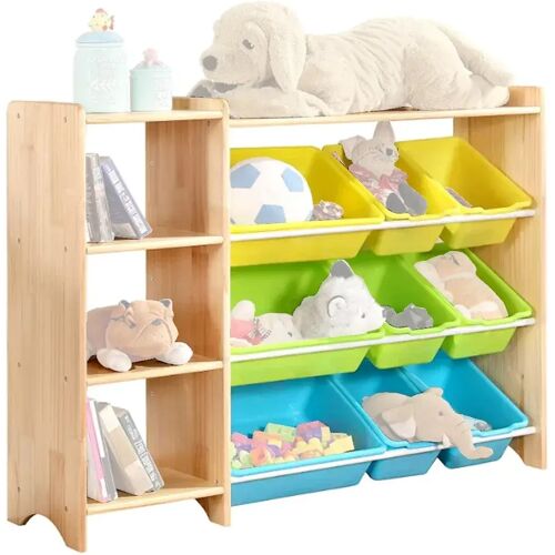 Divit Kinder Regal mit Kunstoffbox KR1 Holzregal Spielzeug Organizer