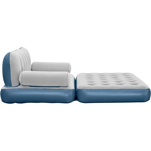 Aufblasbares Sofa selbstaufblasend Divit SK81 Luftbett faltbar 188 x 152 x 64 cm blau grau DPL2